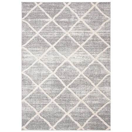 Flowers First 5 ft.-1 in. x 7 ft.-6 in. Martha Stewart Lucia Rectangle Contemporary Rug, White & Light Grey FL2149401